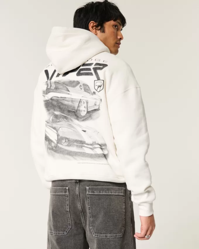 Boxy Dodge Viper Graphic Hoodie,Boxy Dodge Viper Graphic Hoodie