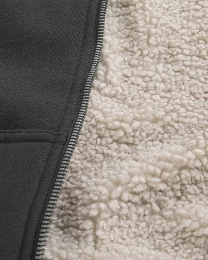 Boxy Faux Shearling-Lined Zip-Up Hoodie,Boxy Faux Shearling-Lined Zip-Up Hoodie Boxy Faux Shearling-Lined Zip-Up Hoodie,Boxy Faux Shearling-Lined Zip-Up Hoodie