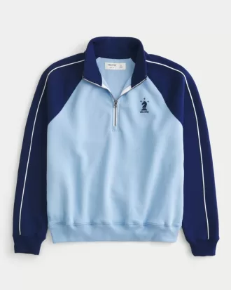 Boxy Fleece Logo Half-Zip Sweatshirt,Boxy Fleece Logo Half-Zip Sweatshirt