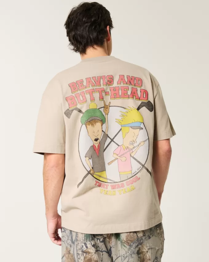 Boxy Heavyweight Beavis and Butt-Head Golf Graphic Tee,Boxy Heavyweight Beavis and Butt-Head Golf Graphic Tee