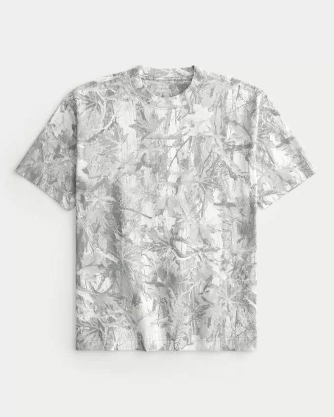 Boxy Heavyweight Camo Crew T-Shirt,Boxy Heavyweight Camo Crew T-Shirt
