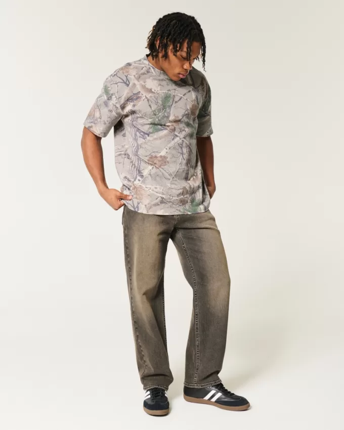 Boxy Heavyweight Camo Crew T-Shirt,Boxy Heavyweight Camo Crew T-Shirt