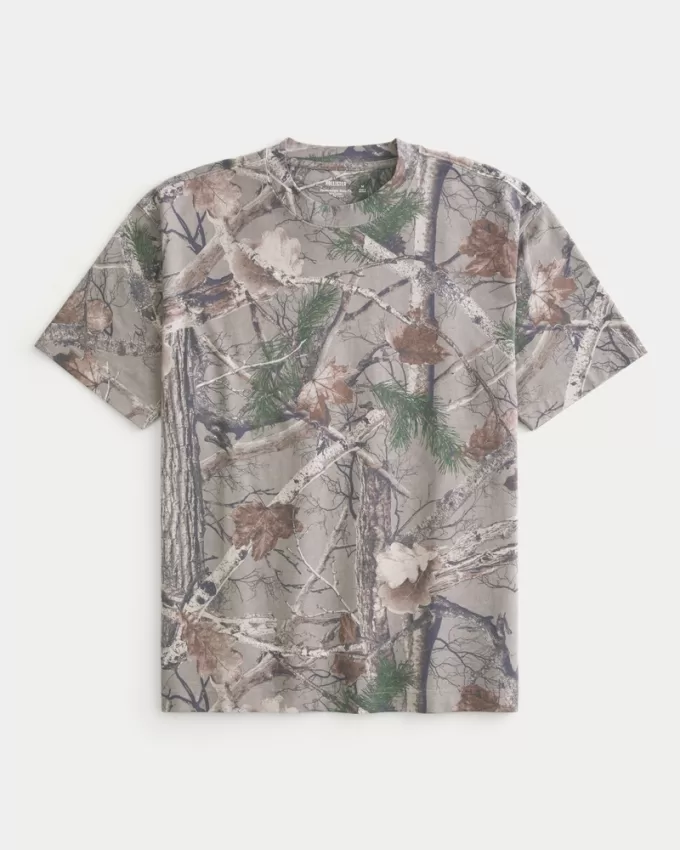 Boxy Heavyweight Camo Crew T-Shirt,Boxy Heavyweight Camo Crew T-Shirt