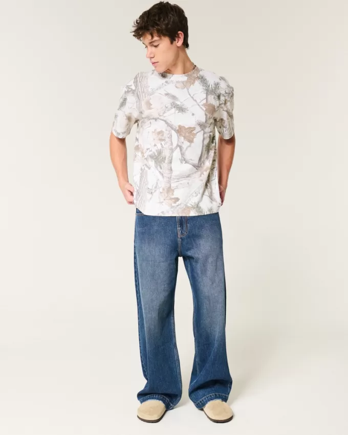 Boxy Heavyweight Camo Crew T-Shirt,Boxy Heavyweight Camo Crew T-Shirt