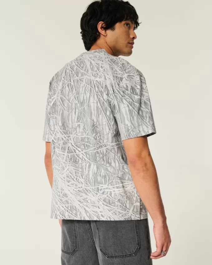 Boxy Heavyweight Camo Crew T-Shirt,Boxy Heavyweight Camo Crew T-Shirt