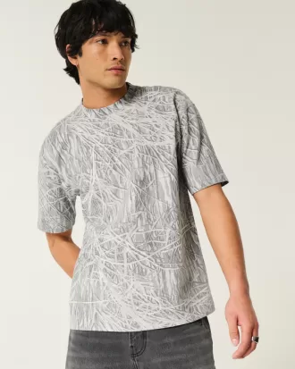 Boxy Heavyweight Camo Crew T-Shirt,Boxy Heavyweight Camo Crew T-Shirt