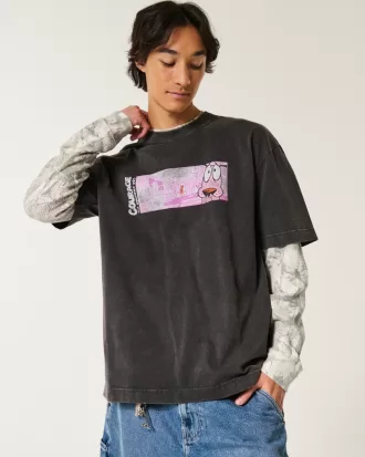 Boxy Heavyweight Courage the Friendly Dog Graphic Tee,Boxy Heavyweight Courage the Friendly Dog Graphic Tee