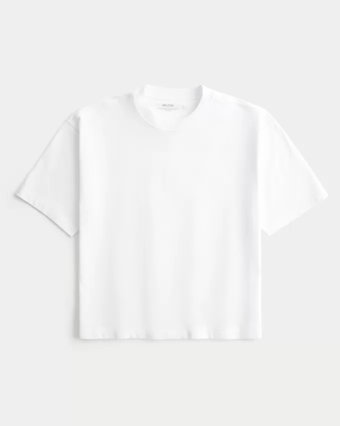 Boxy Heavyweight Crop Crew T-Shirt,Boxy Heavyweight Crop Crew T-Shirt