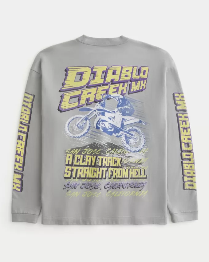 Boxy Heavyweight Diablo Creek MX Racing Graphic Tee,Boxy Heavyweight Diablo Creek MX Racing Graphic Tee