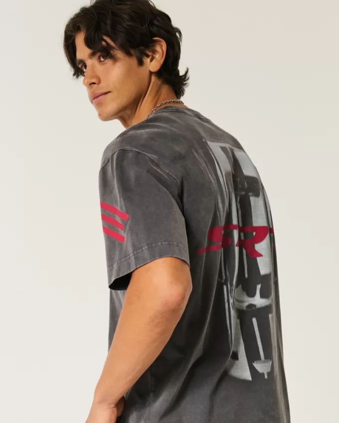 Boxy Heavyweight Dodge Hellcat SRT Graphic Tee,Boxy Heavyweight Dodge Hellcat SRT Graphic Tee