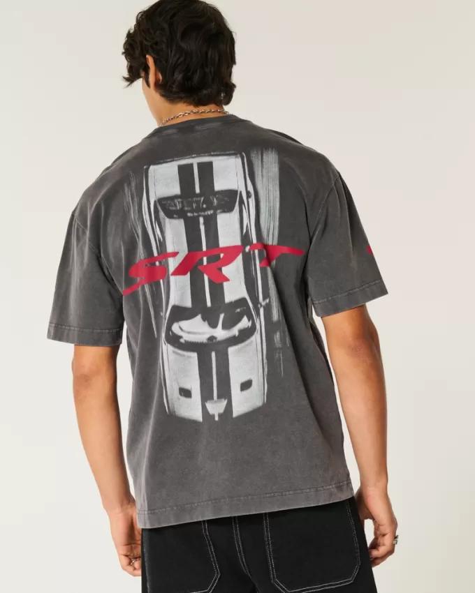 Boxy Heavyweight Dodge Hellcat SRT Graphic Tee,Boxy Heavyweight Dodge Hellcat SRT Graphic Tee