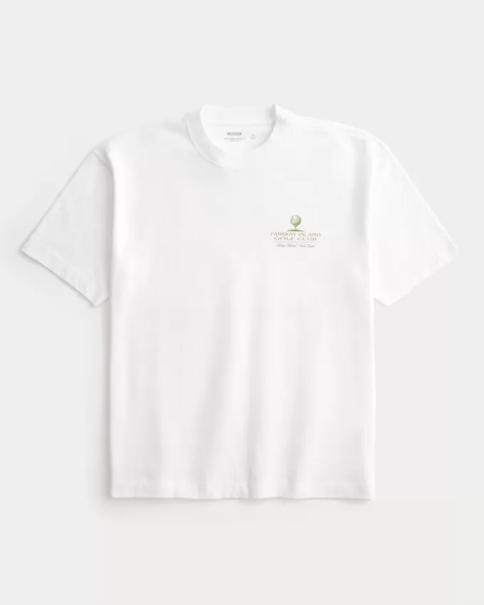 Boxy Heavyweight Fairway island Golf Club Graphic Tee,Boxy Heavyweight Fairway island Golf Club Graphic Tee