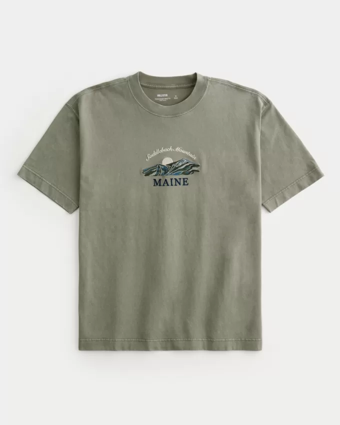 Boxy Heavyweight Maine Graphic Tee,Boxy Heavyweight Maine Graphic Tee