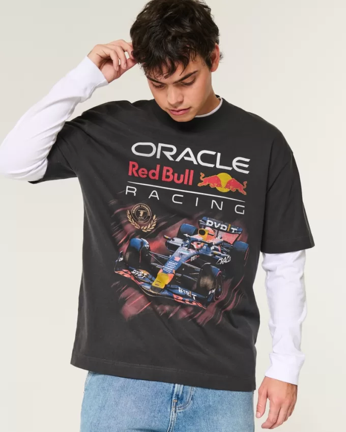 Boxy Heavyweight Oracle Red Bull Racing Graphic Tee,Boxy Heavyweight Oracle Red Bull Racing Graphic Tee