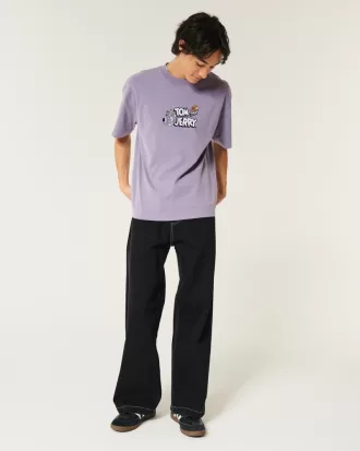 Boxy Heavyweight Tom and Jerry Graphic Tee,Boxy Heavyweight Tom and Jerry Graphic Tee