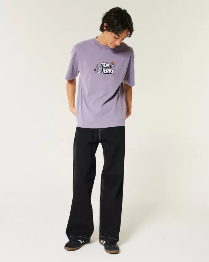 Boxy Heavyweight Tom and Jerry Graphic Tee,Boxy Heavyweight Tom and Jerry Graphic Tee