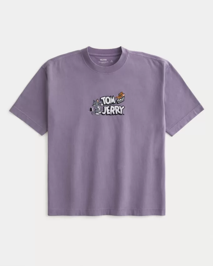 Boxy Heavyweight Tom and Jerry Graphic Tee,Boxy Heavyweight Tom and Jerry Graphic Tee