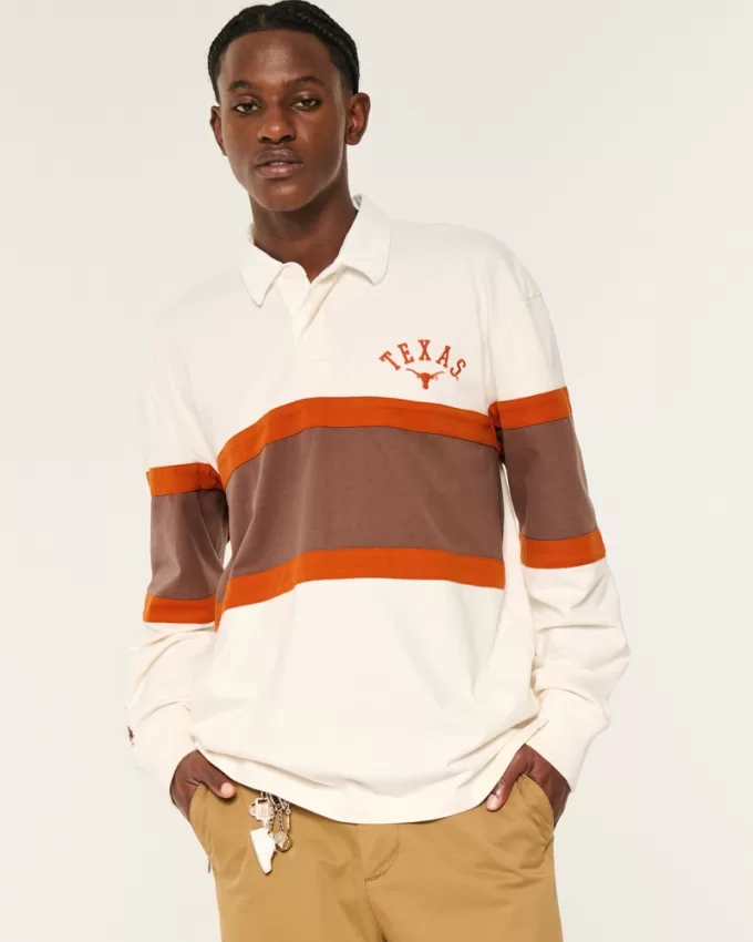 Boxy Heavyweight University of Texas Rugby Polo,Boxy Heavyweight University of Texas Rugby Polo
