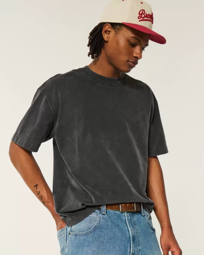 Boxy Heavyweight Washed Crew T-Shirt,Boxy Heavyweight Washed Crew T-Shirt