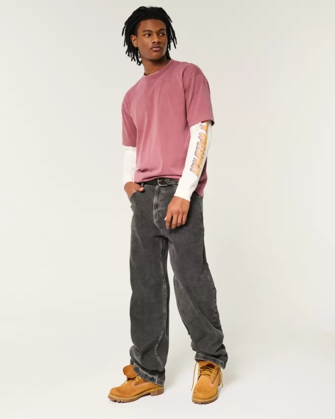 Boxy Heavyweight Washed Crew T-Shirt,Boxy Heavyweight Washed Crew T-Shirt