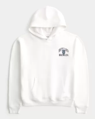 Boxy Howard University Bison Graphic Hoodie,Boxy Howard University Bison Graphic Hoodie