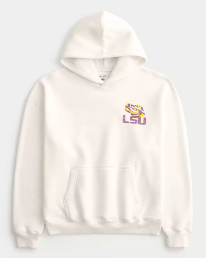 Boxy LSU Tigers Graphic Hoodie,Boxy LSU Tigers Graphic Hoodie