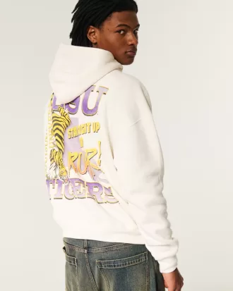 Boxy LSU Tigers Graphic Hoodie,Boxy LSU Tigers Graphic Hoodie