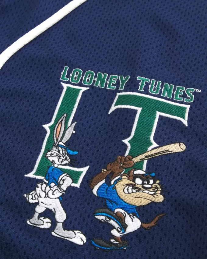 Boxy Looney Tunes Graphic Baseball Jersey,Boxy Looney Tunes Graphic Baseball Jersey
