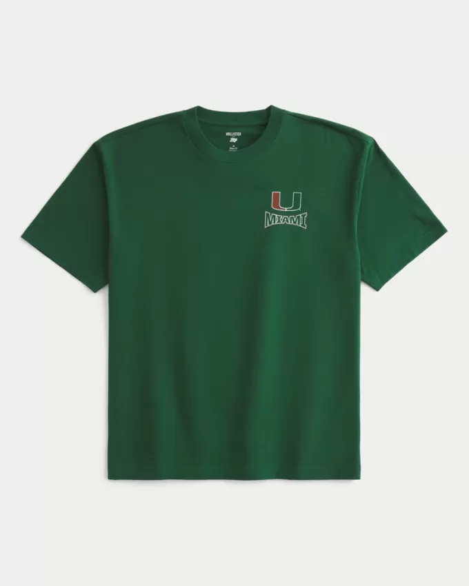 Boxy Miami Hurricanes Graphic Tee,Boxy Miami Hurricanes Graphic Tee