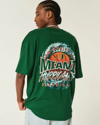 Boxy Miami Hurricanes Graphic Tee,Boxy Miami Hurricanes Graphic Tee