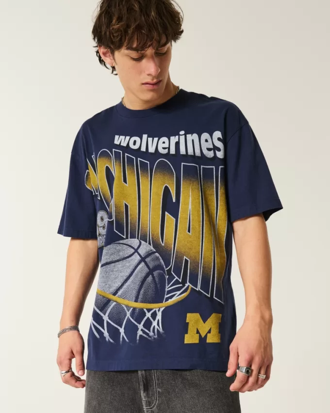 Boxy Michigan Wolverines Graphic Tee,Boxy Michigan Wolverines Graphic Tee Boxy Michigan Wolverines Graphic Tee,Boxy Michigan Wolverines Graphic Tee