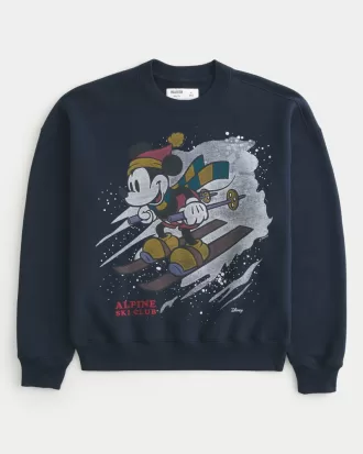 Boxy Mickey Mouse Graphic Sweatshirt,Boxy Mickey Mouse Graphic Sweatshirt