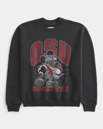 Boxy Mickey Mouse Ohio State Buckeyes Graphic Crew Sweatshirt,Boxy Mickey Mouse Ohio State Buckeyes Graphic Crew Sweatshirt