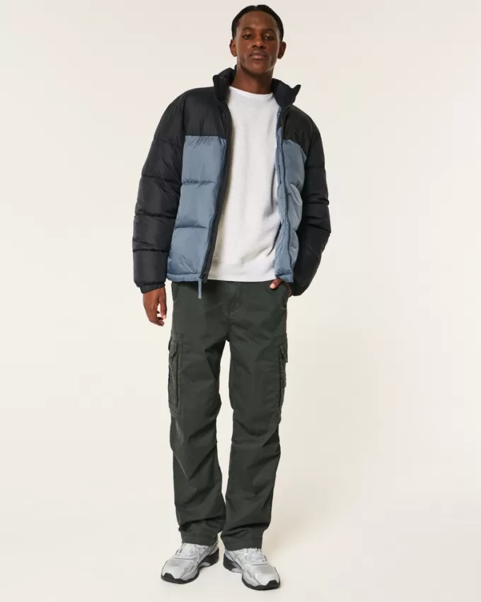 Boxy Mock-Neck Puffer Jacket,Boxy Mock-Neck Puffer Jacket