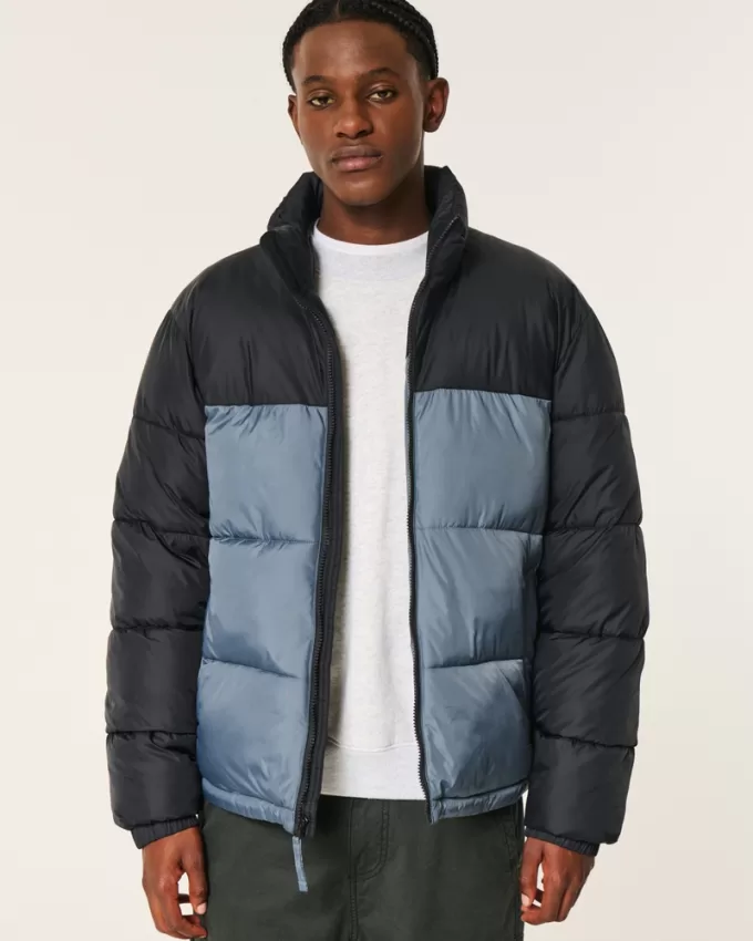 Boxy Mock-Neck Puffer Jacket,Boxy Mock-Neck Puffer Jacket