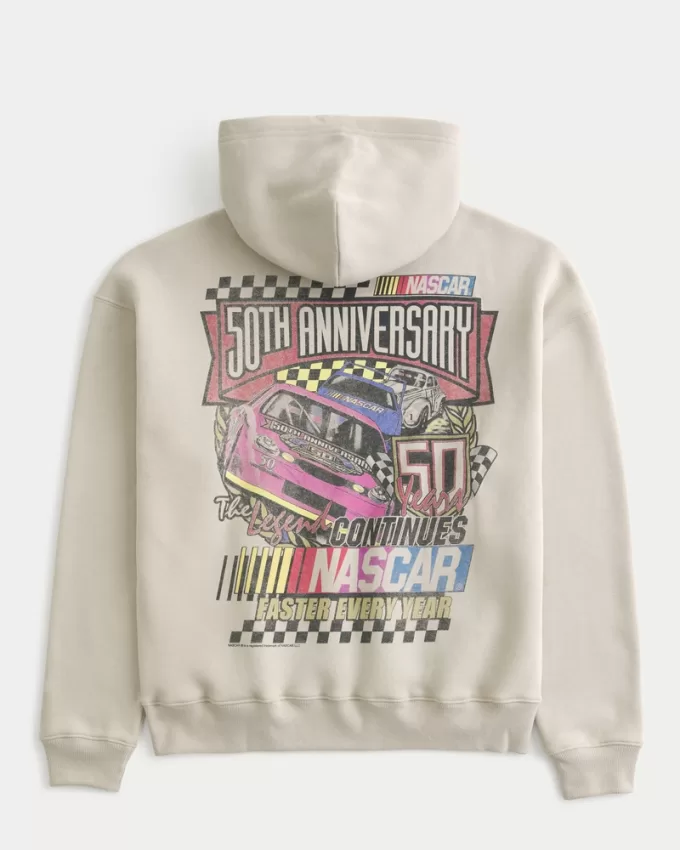 Boxy NASCAR Graphic Hoodie,Boxy NASCAR Graphic Hoodie