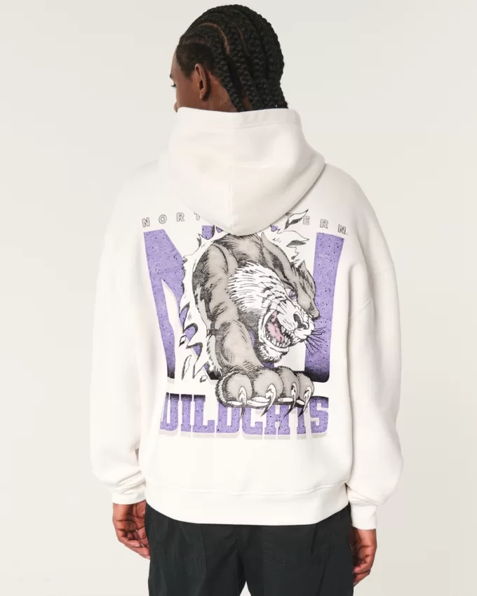 Boxy Northwestern University Wildcats Graphic Hoodie,Boxy Northwestern University Wildcats Graphic Hoodie Boxy Northwestern University Wildcats Graphic Hoodie,Boxy Northwestern University Wildcats Graphic Hoodie