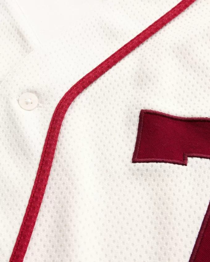 Boxy Number Graphic Baseball Jersey,Boxy Number Graphic Baseball Jersey