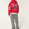 Boxy Ohio State Buckeyes Graphic Hoodie,Boxy Ohio State Buckeyes Graphic Hoodie