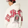 Boxy Ohio State Buckeyes Graphic Hoodie,Boxy Ohio State Buckeyes Graphic Hoodie