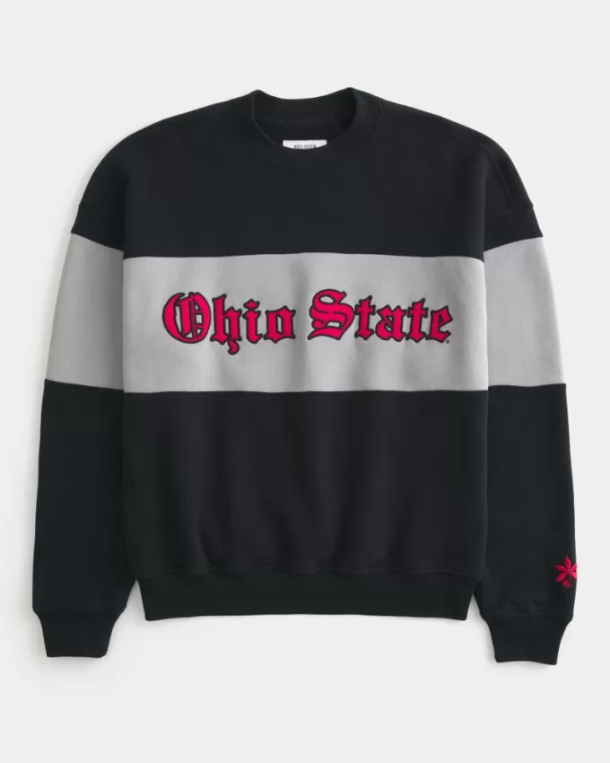 Boxy Ohio State Graphic Crew Sweatshirt,Boxy Ohio State Graphic Crew Sweatshirt