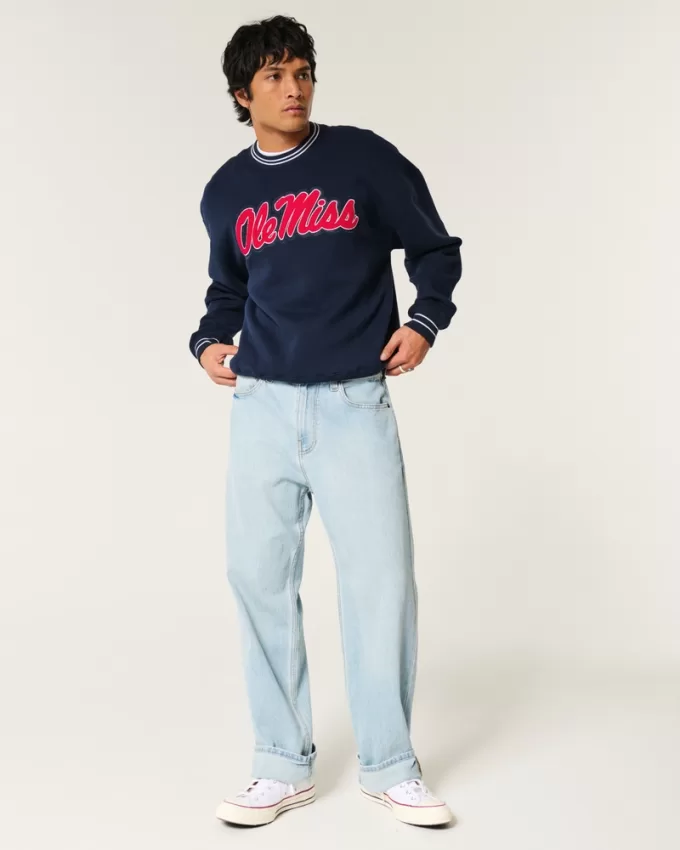 Boxy Ole Miss Graphic Crew Sweatshirt,Boxy Ole Miss Graphic Crew Sweatshirt