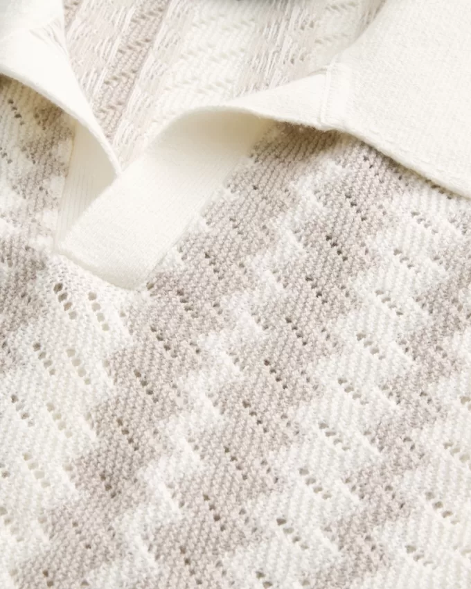 Boxy Pattern Sweater Polo,Boxy Pattern Sweater Polo