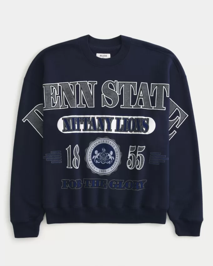 Boxy Penn State Nittany Lions Graphic Crew Sweatshirt,Boxy Penn State Nittany Lions Graphic Crew Sweatshirt