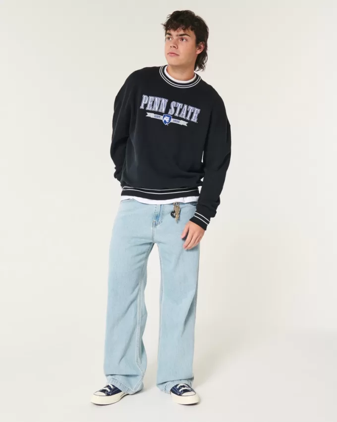 Boxy Penn State University Graphic Crew Sweatshirt,Boxy Penn State University Graphic Crew Sweatshirt Boxy Penn State University Graphic Crew Sweatshirt,Boxy Penn State University Graphic Crew Sweatshirt