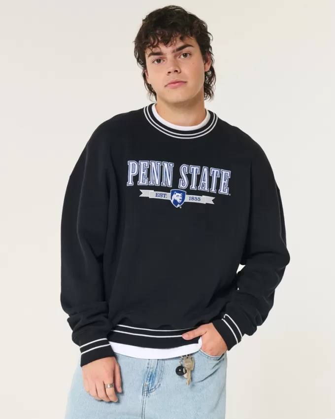 Boxy Penn State University Graphic Crew Sweatshirt,Boxy Penn State University Graphic Crew Sweatshirt Boxy Penn State University Graphic Crew Sweatshirt,Boxy Penn State University Graphic Crew Sweatshirt