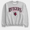 Boxy Rutgers University Graphic Crew Sweatshirt,Boxy Rutgers University Graphic Crew Sweatshirt