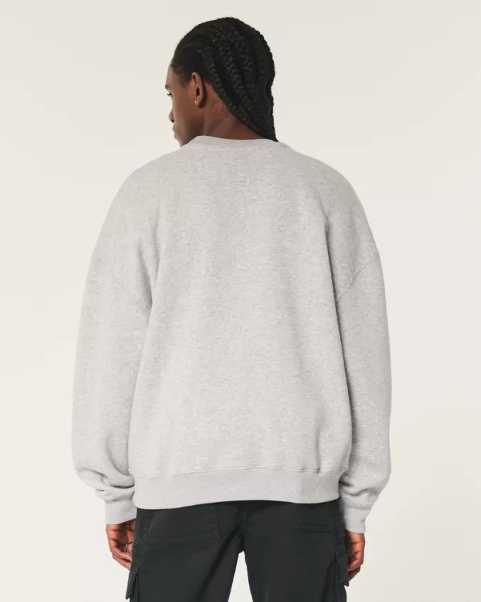 Boxy Rutgers University Graphic Crew Sweatshirt,Boxy Rutgers University Graphic Crew Sweatshirt