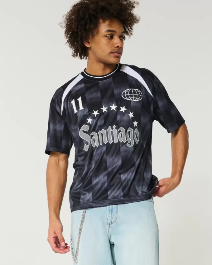 Boxy Santiago Graphic Soccer Jersey,Boxy Santiago Graphic Soccer Jersey