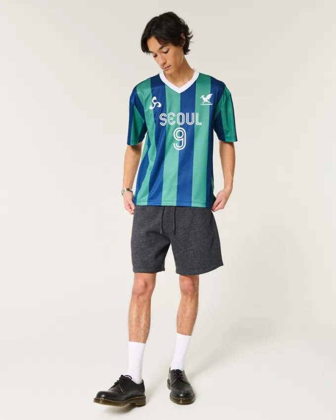 Boxy Seoul Graphic Soccer Jersey,Boxy Seoul Graphic Soccer Jersey